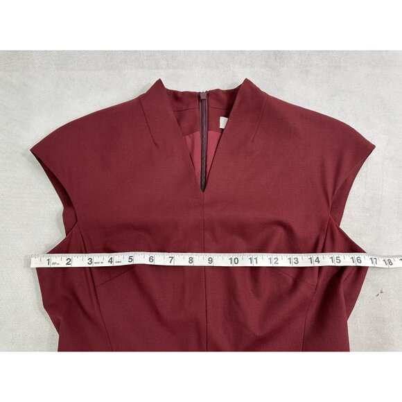 M.M. LaFleur Ruth A Line Wool Blend Dress Pinot Burgundy Women’s 4 EUC - Picture 9 of 11